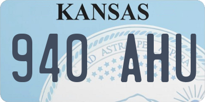 KS license plate 940AHU