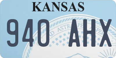 KS license plate 940AHX