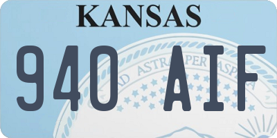 KS license plate 940AIF