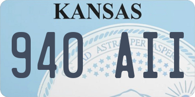KS license plate 940AII