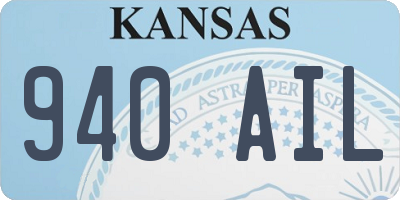 KS license plate 940AIL