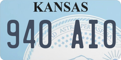 KS license plate 940AIO