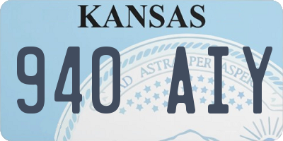 KS license plate 940AIY