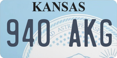 KS license plate 940AKG