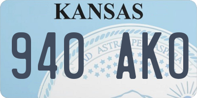 KS license plate 940AKO