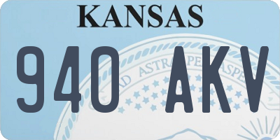 KS license plate 940AKV