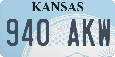 KS license plate 940AKW