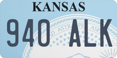 KS license plate 940ALK