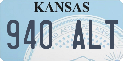 KS license plate 940ALT