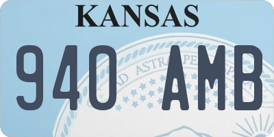 KS license plate 940AMB