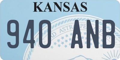 KS license plate 940ANB