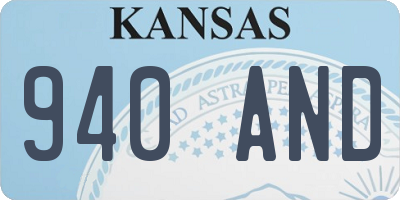 KS license plate 940AND