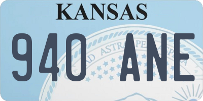 KS license plate 940ANE
