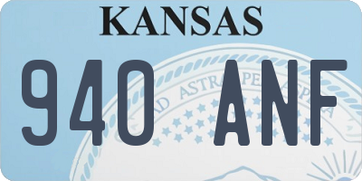 KS license plate 940ANF
