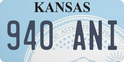 KS license plate 940ANI