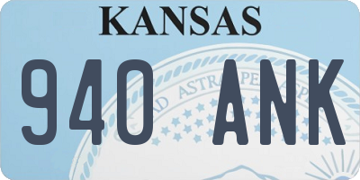 KS license plate 940ANK