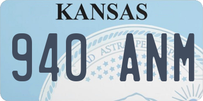 KS license plate 940ANM