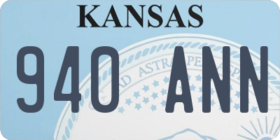 KS license plate 940ANN