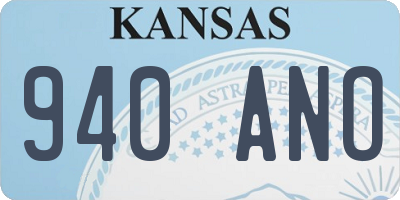 KS license plate 940ANO