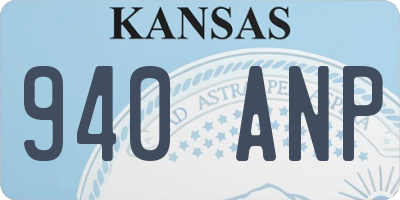 KS license plate 940ANP