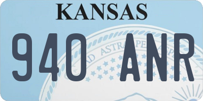 KS license plate 940ANR