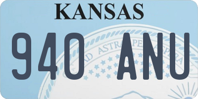 KS license plate 940ANU