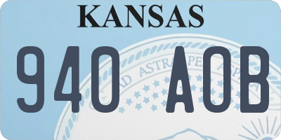 KS license plate 940AOB