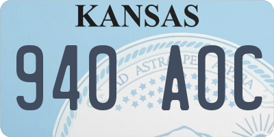 KS license plate 940AOC