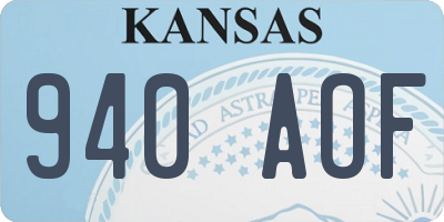 KS license plate 940AOF