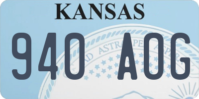 KS license plate 940AOG