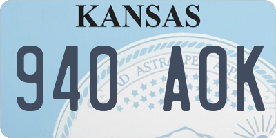 KS license plate 940AOK