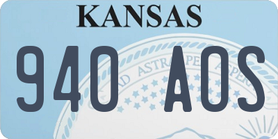 KS license plate 940AOS
