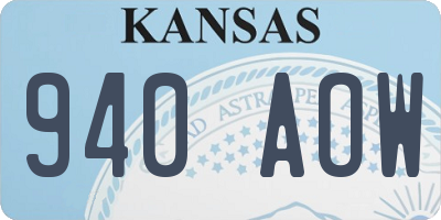 KS license plate 940AOW