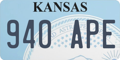 KS license plate 940APE