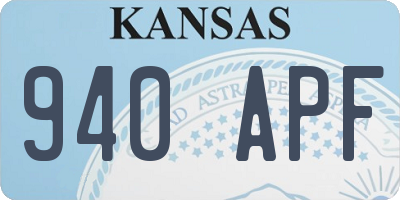 KS license plate 940APF