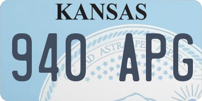 KS license plate 940APG