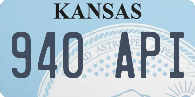 KS license plate 940API