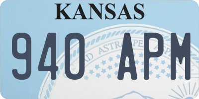 KS license plate 940APM