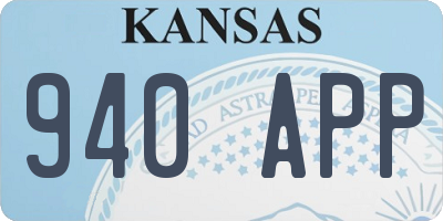 KS license plate 940APP