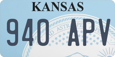 KS license plate 940APV