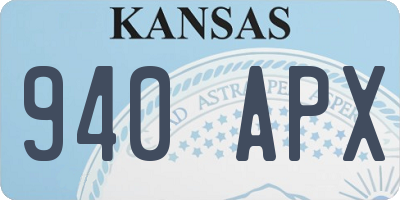 KS license plate 940APX