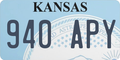 KS license plate 940APY