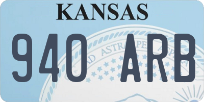 KS license plate 940ARB