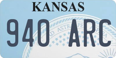 KS license plate 940ARC