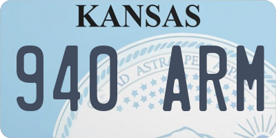 KS license plate 940ARM