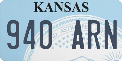 KS license plate 940ARN