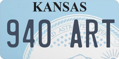 KS license plate 940ART