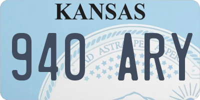 KS license plate 940ARY