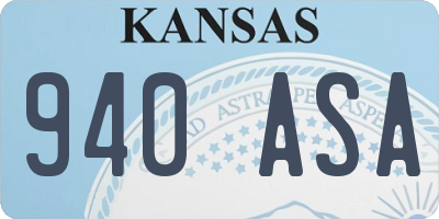 KS license plate 940ASA