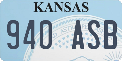 KS license plate 940ASB